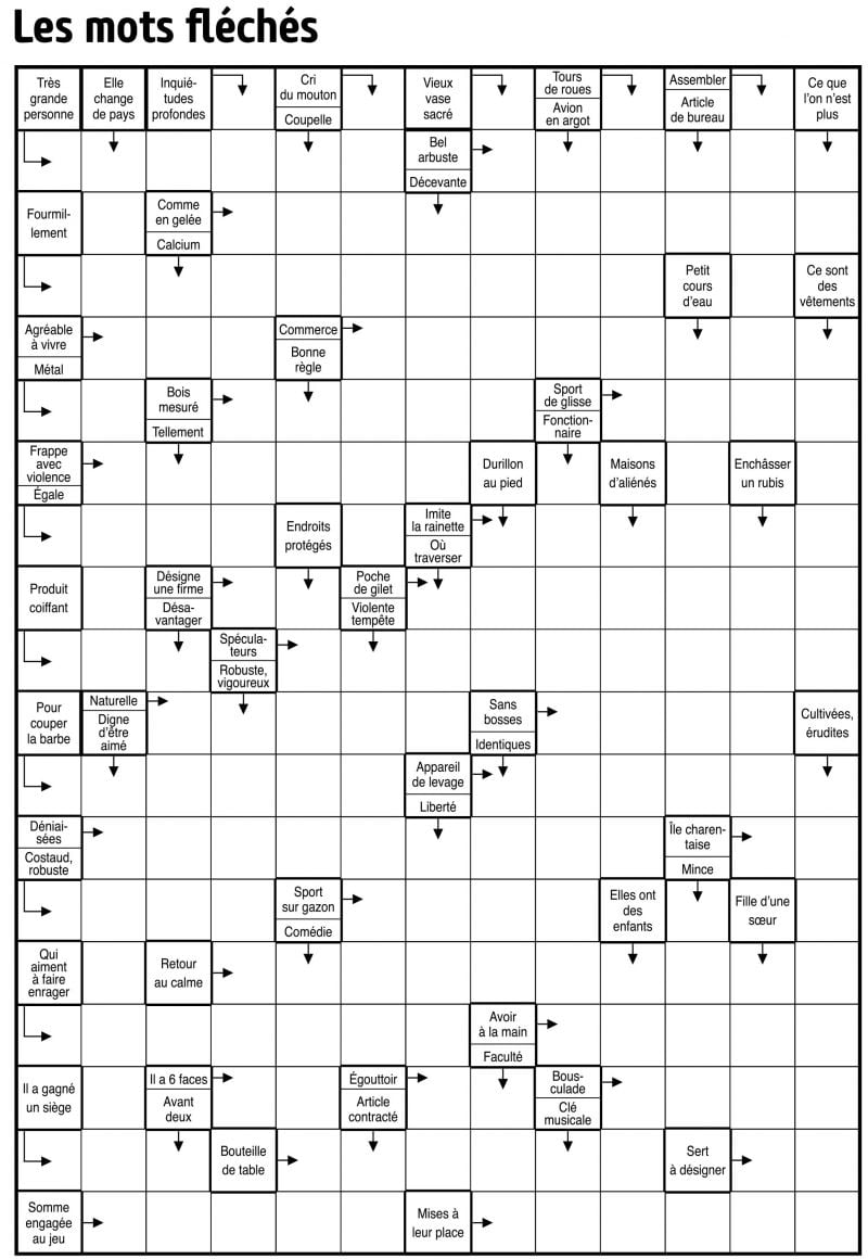 Les mots fléchés