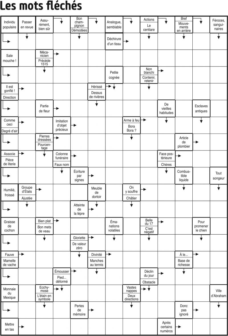 Les mots fléchés