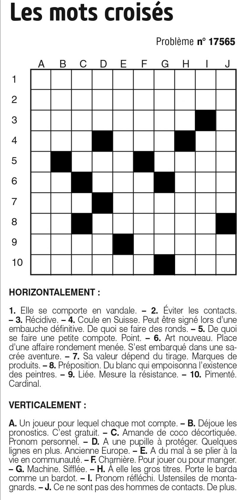 Les mots croisés