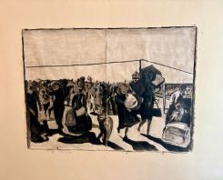 Une des peintures exposées datant des premières décennies de la guerre civile. Photo ZZ/ L'OLJ