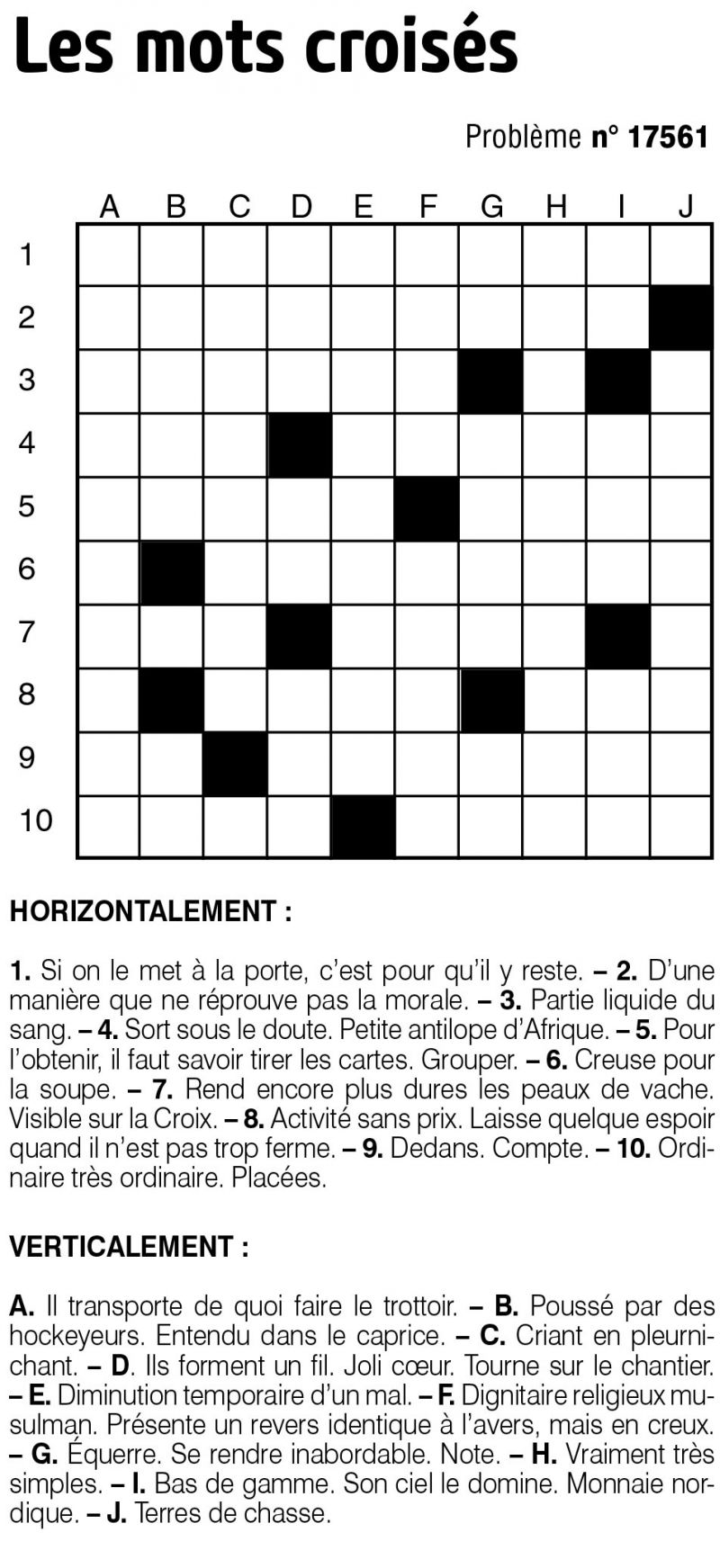 Les mots croisés