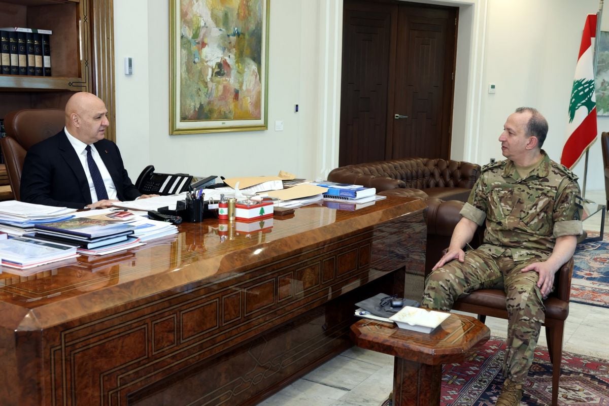 Joseph Aoun s'entretient avec le commandant en chef de l'armée de l'accord-cadre avec Israël