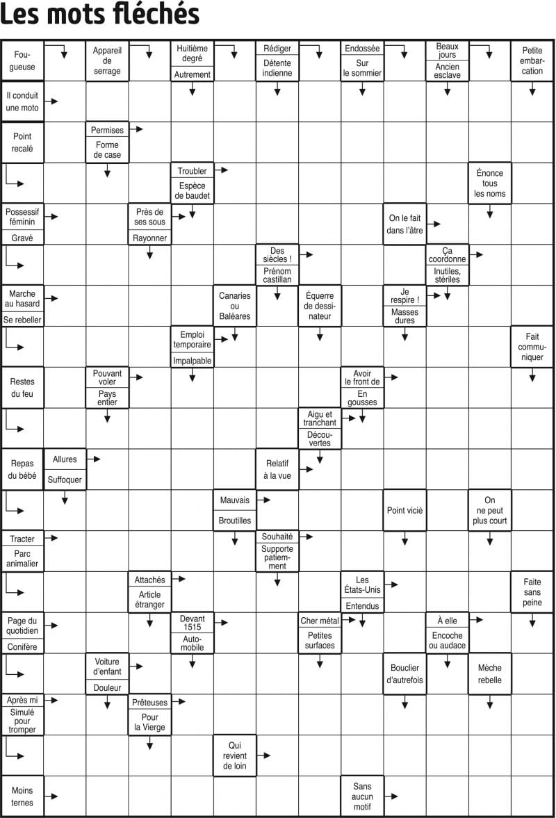 Les mots fléchés