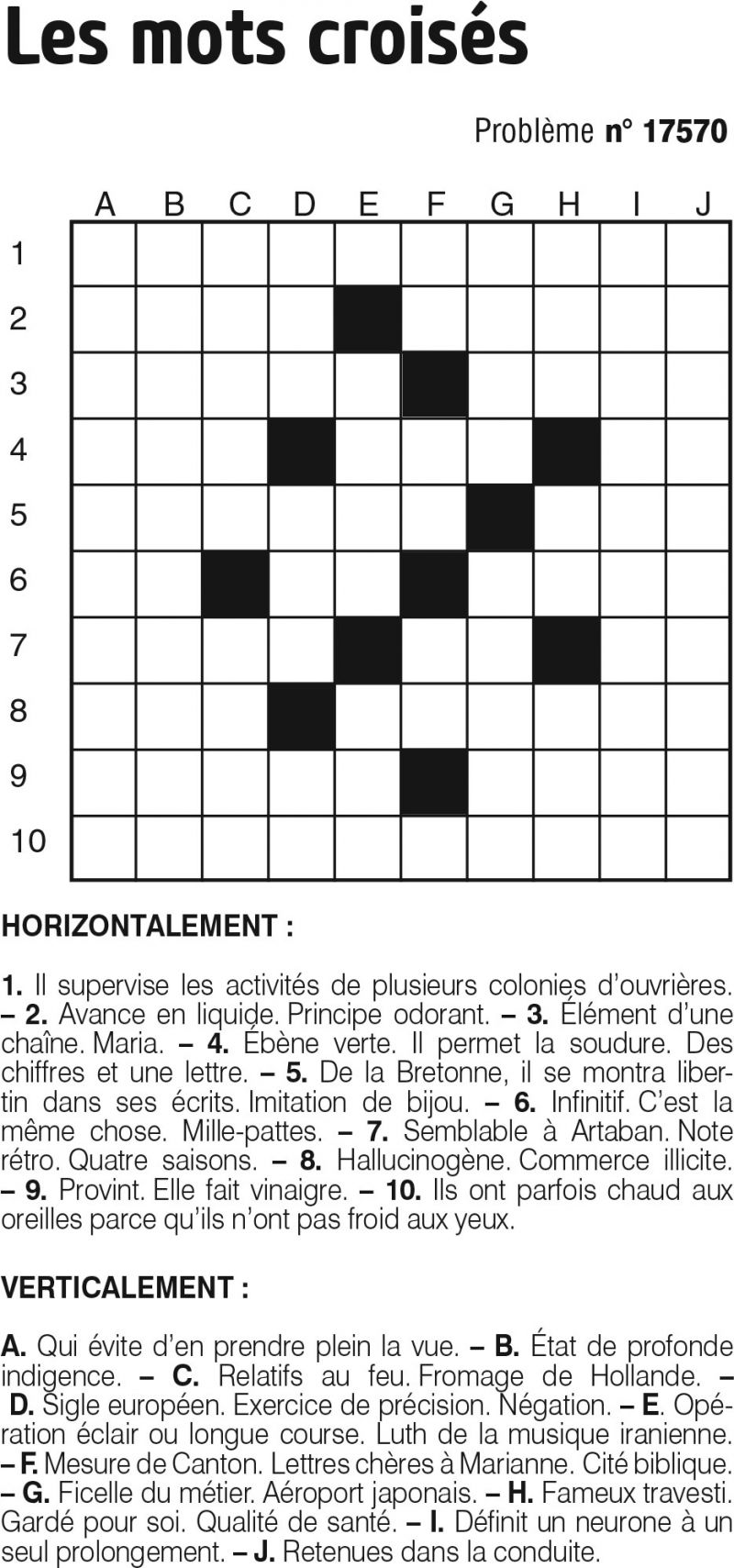 Les mots croisés