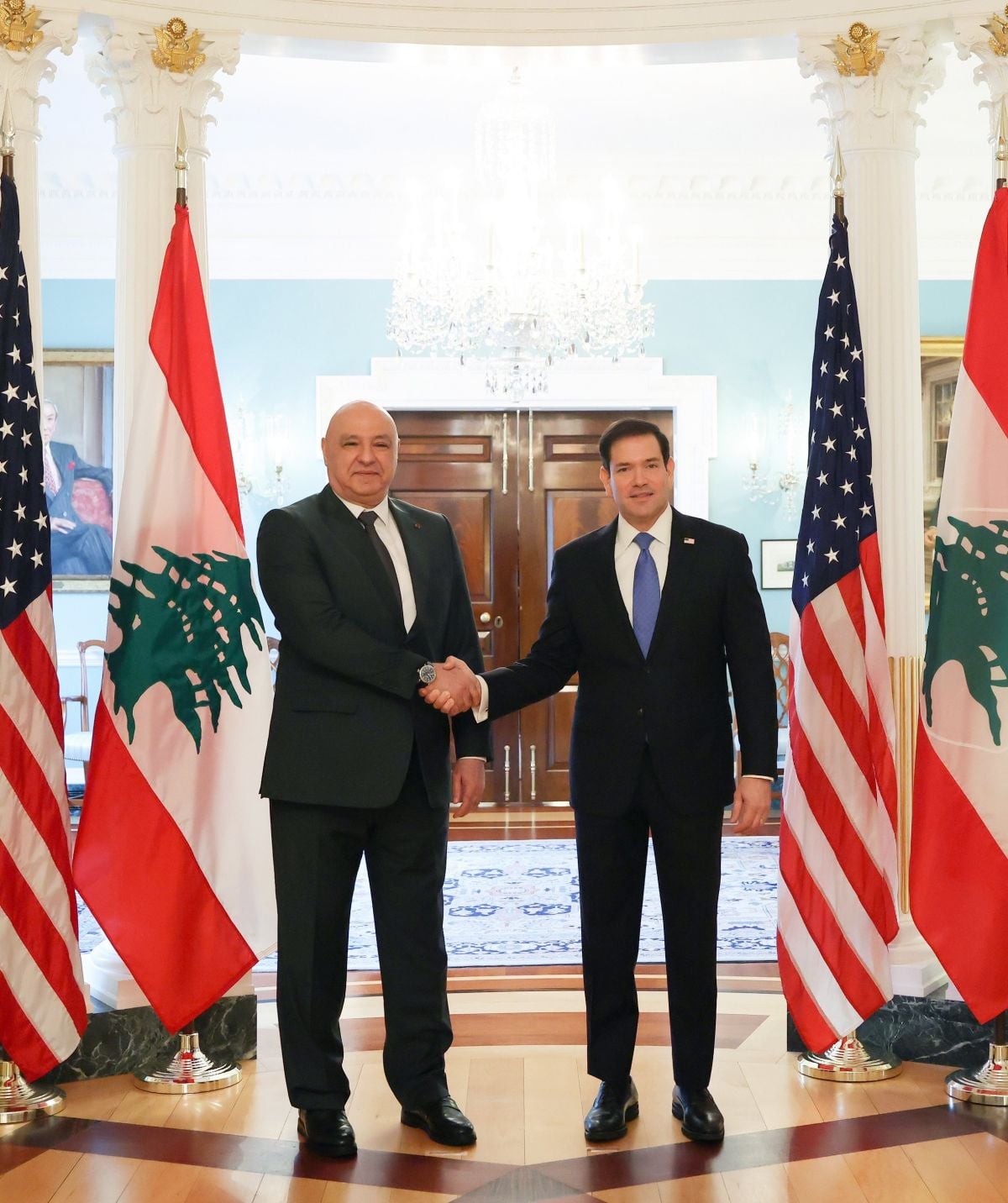 Rubio réaffirme à Aoun l’engagement de son pays à « soutenir la mise en œuvre de l’accord-cadre »