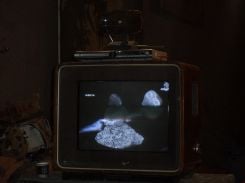 An old television backdrops the souq. (Credit: Yara Malke/L'Orient Today)