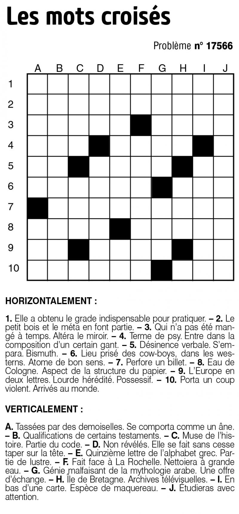 Les mots croisés