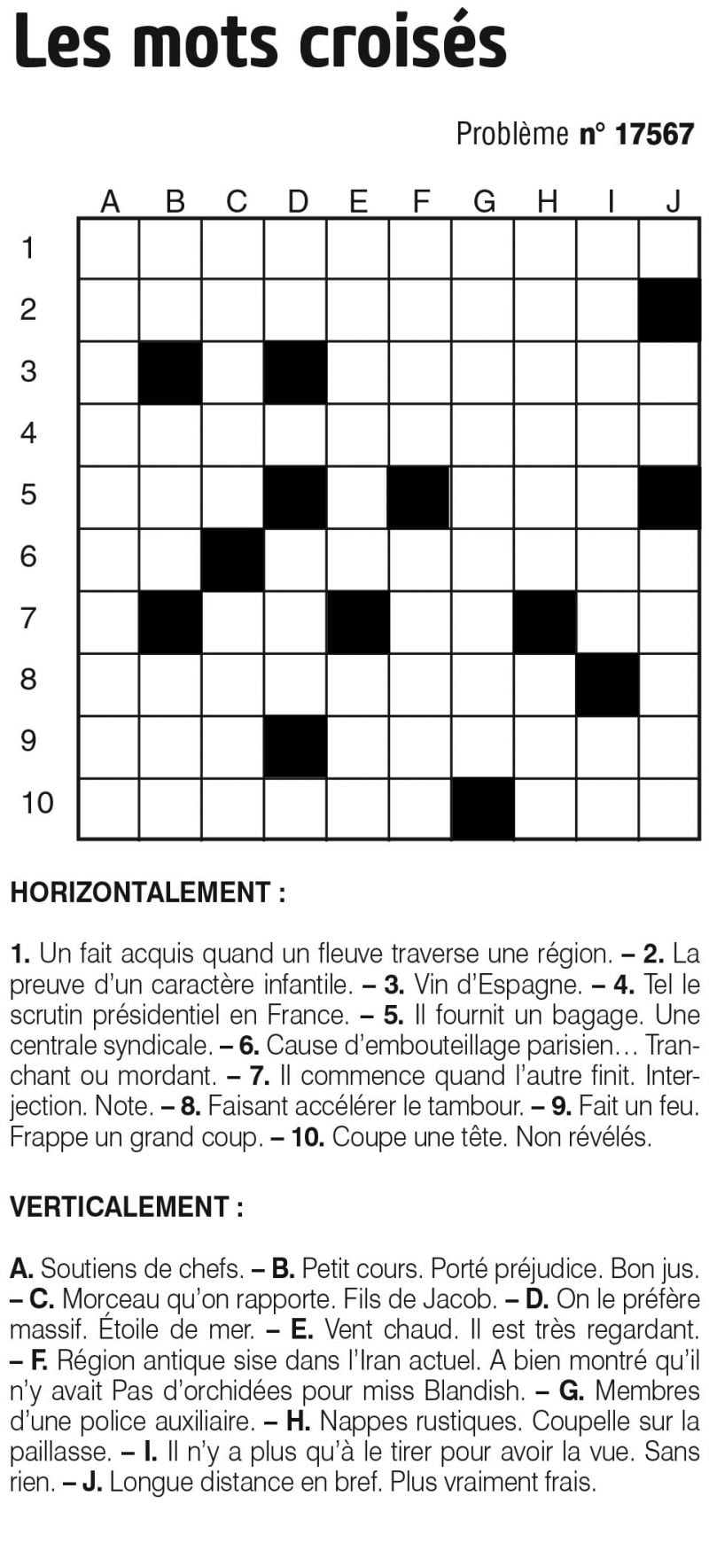 Les mots croisés