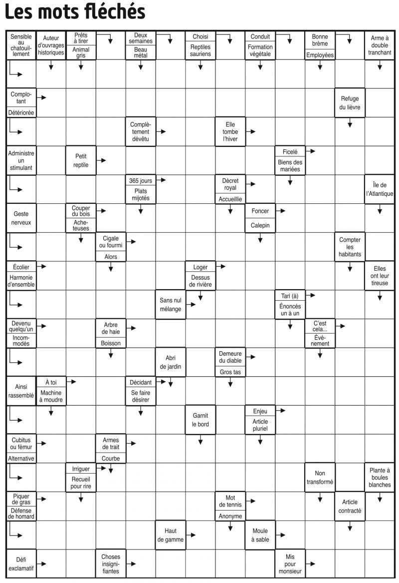 Les mots fléchés