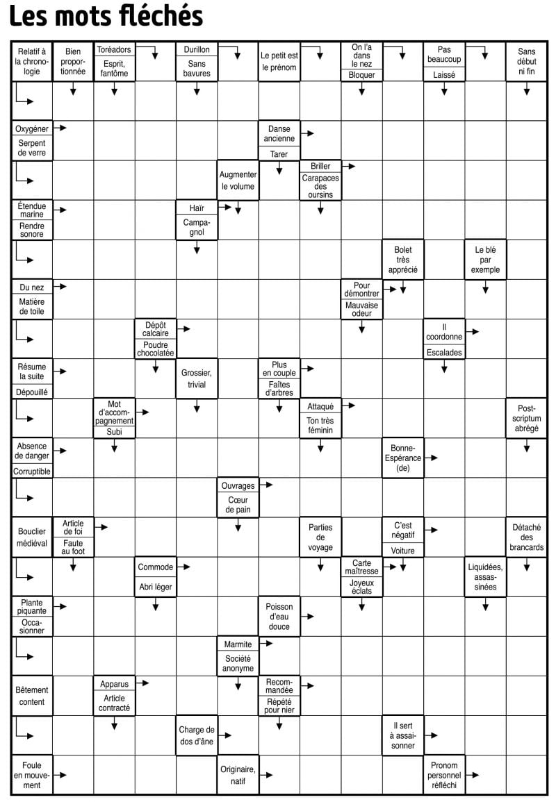 Les mots fléchés