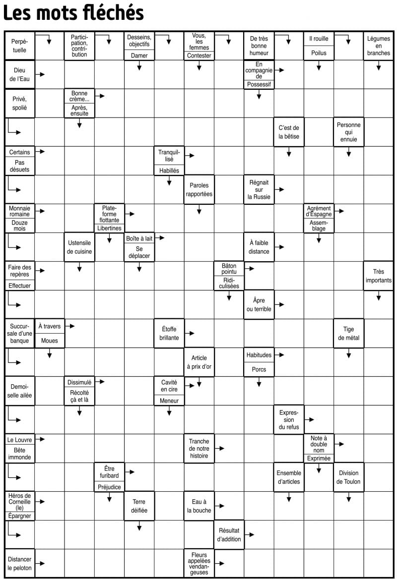 Les mots fléchés