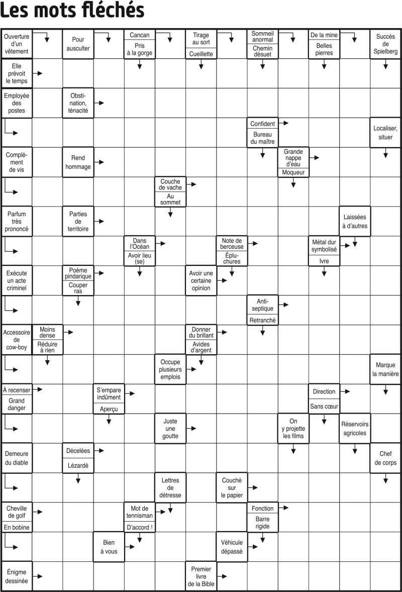 Les mots fléchés