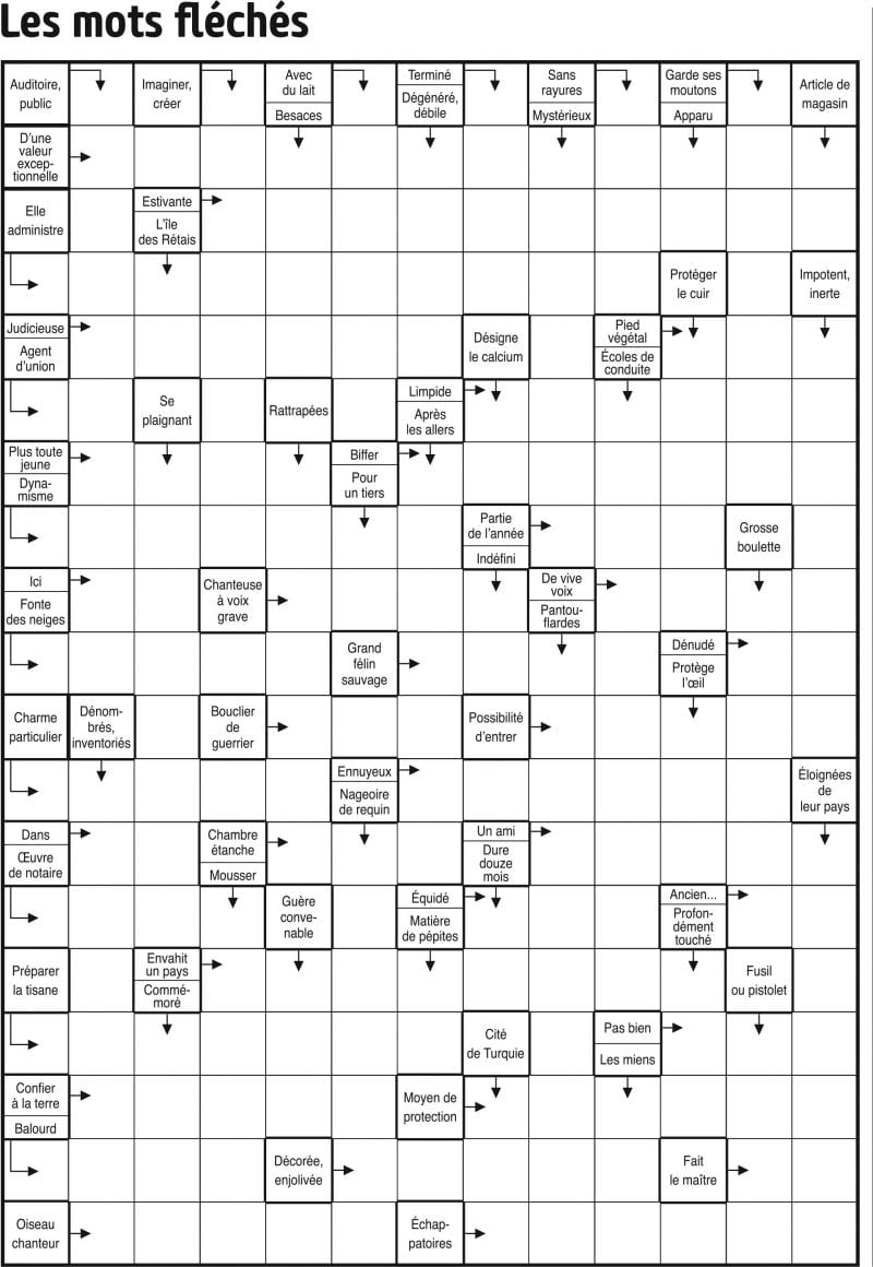 Les mots fléchés