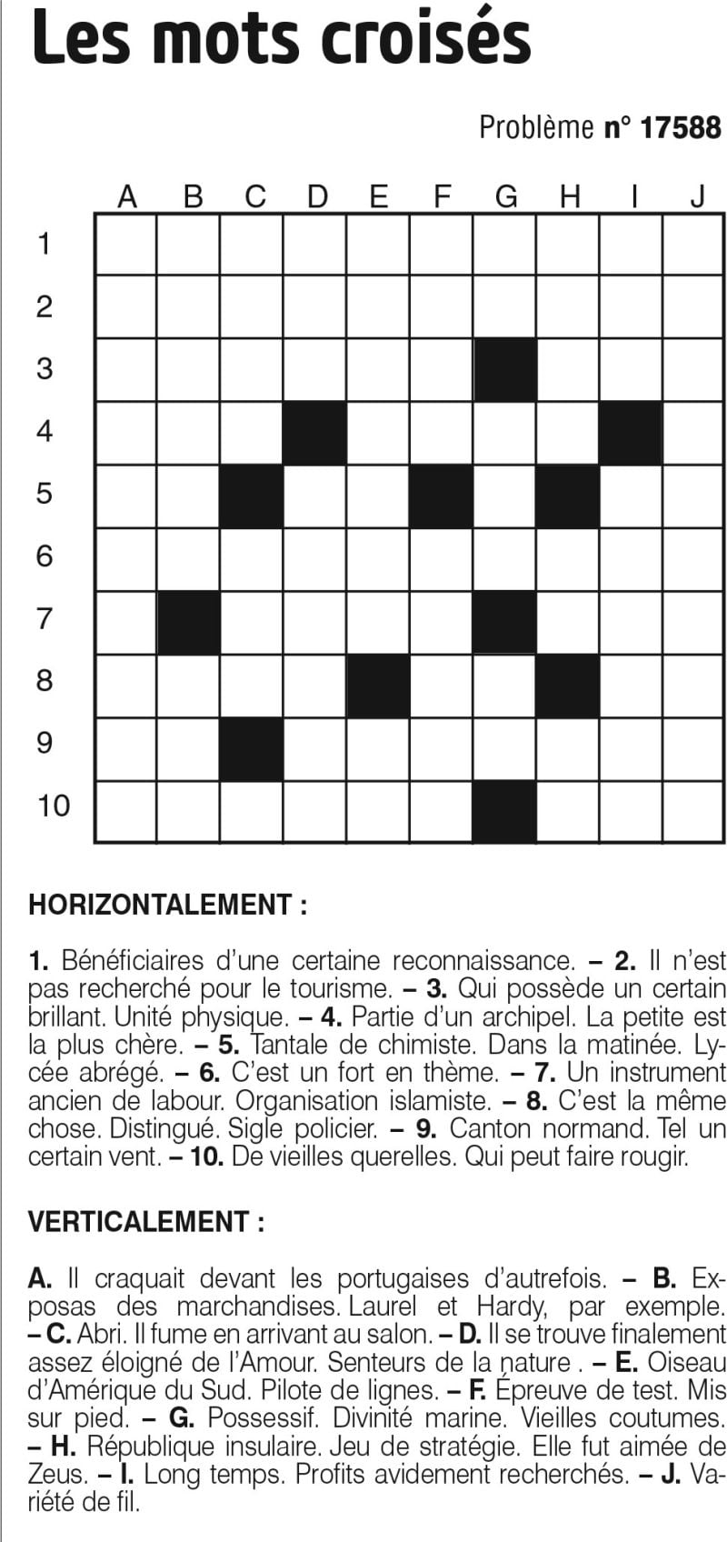 Les mots croisés