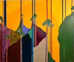 Gilbert Halaby, « The Sky to Recite », 2025, huile sur toile, 200 x 240 cm. Avec l'aimable autorisation de l'artiste