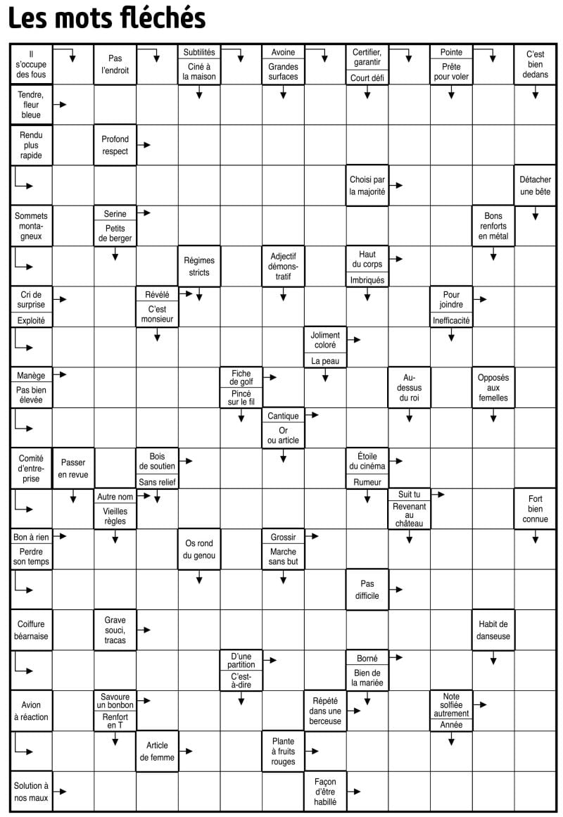 Les mots fléchés
