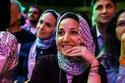 Supporters listen to U.S. Democratic Senate candidate from Michigan Abdul El-Sayed speak at his election night event at The Majestic Theater in Detroit, Michigan, on Aug. 4, 2026. (Credit: Jeff Kowalsky/AFP)
