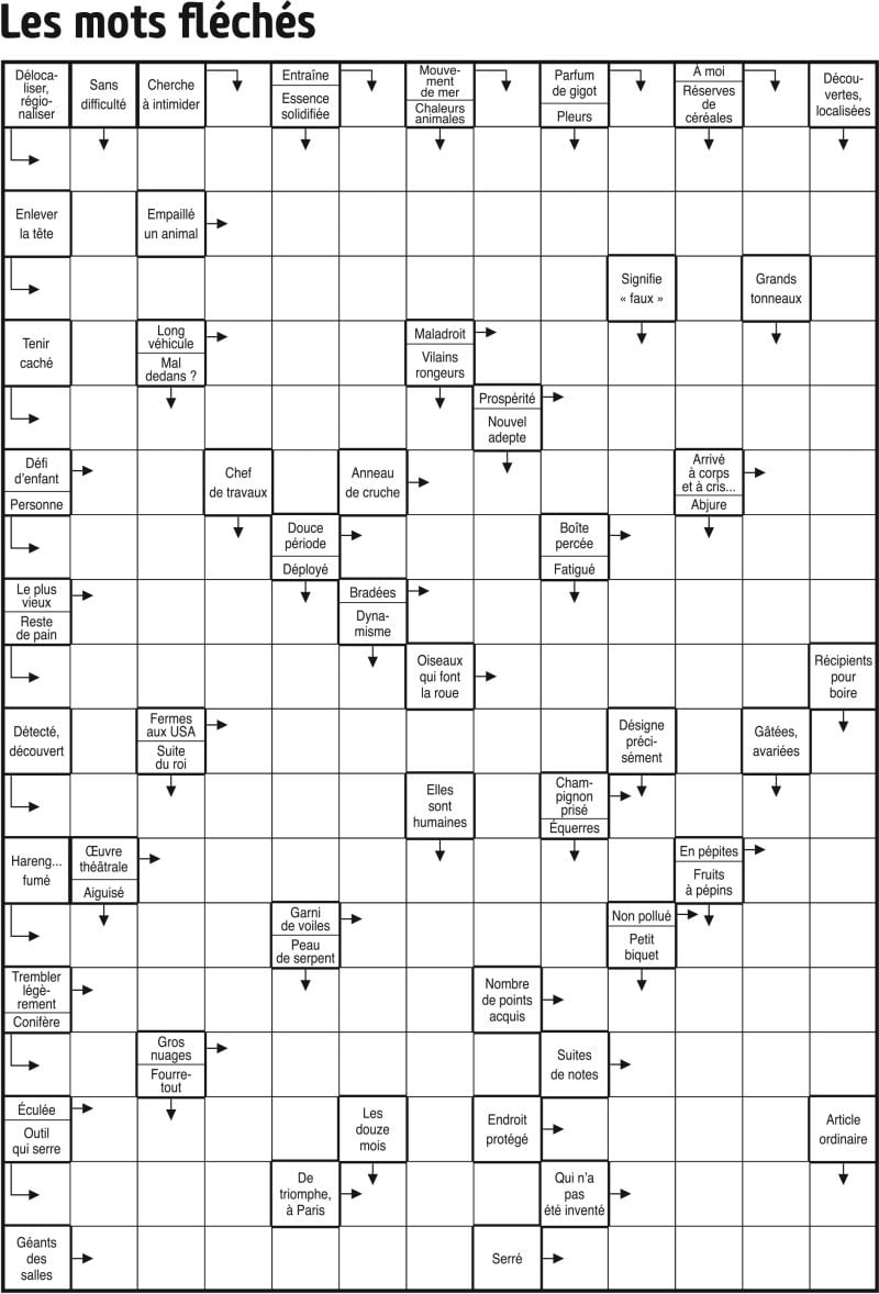Les mots fléchés
