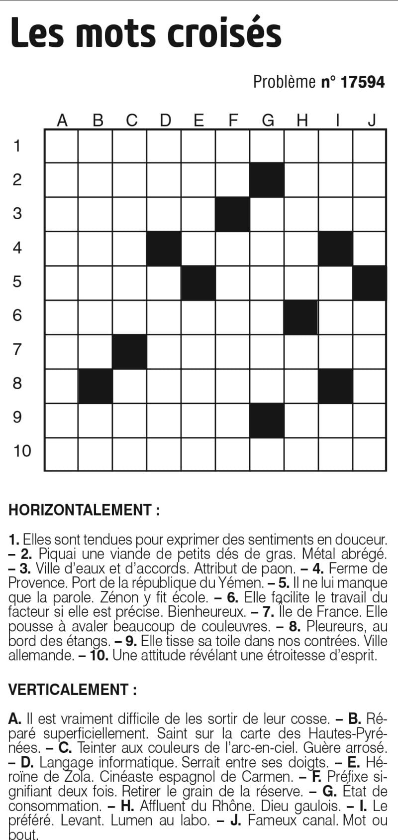 Les mots croisés