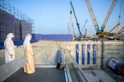 Launch of construction work on the Dubai Metro Blue Line: 30 kilometers, half of which is underground, and 14 stations intended to serve one million people to reduce traffic congestion. (Credit: Photo taken from Mohammad al-Maktoum's X account @HHShkMohd, published on May 3, 2026)