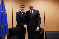 Le président français, Emmanuel Macron, et son homologue libanais, Joseph Aoun, à Nicosie, le 24 avril 2026. Photo tirée du compte X de la présidence