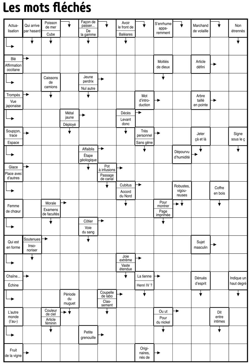Les mots fléchés