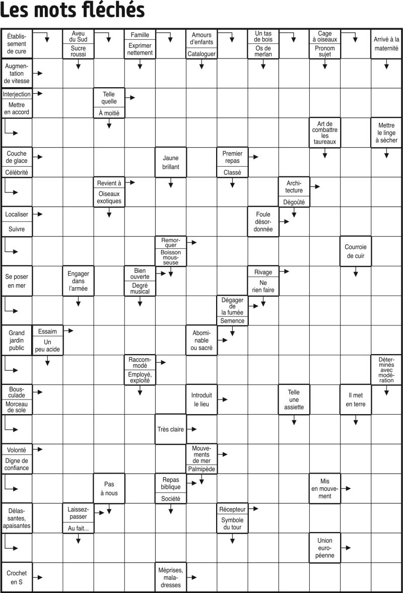 Les mots fléchés