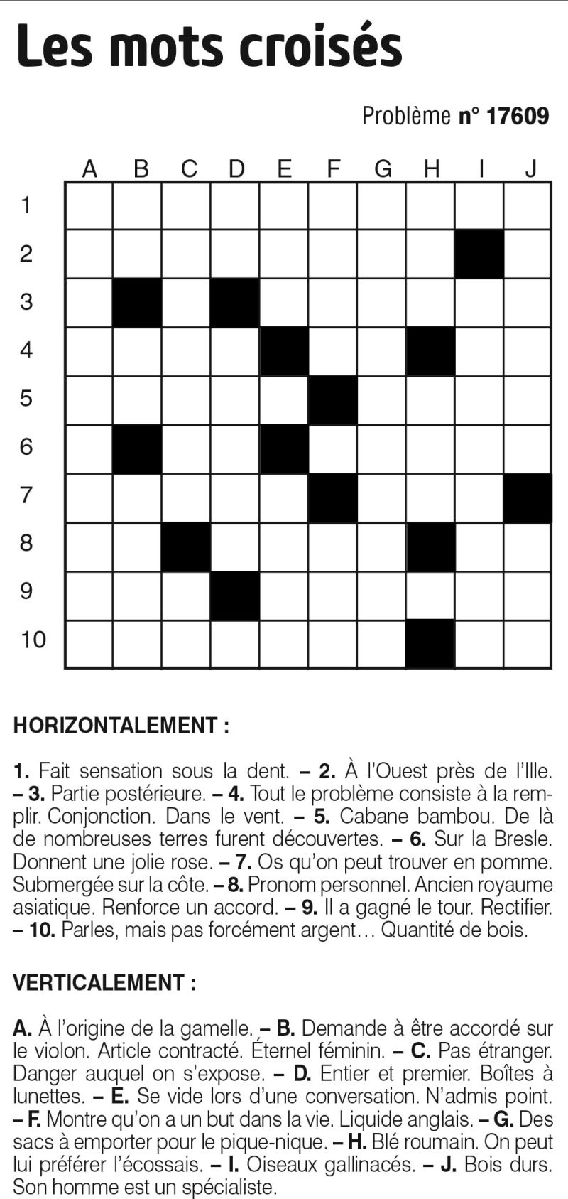 Les mots croisés