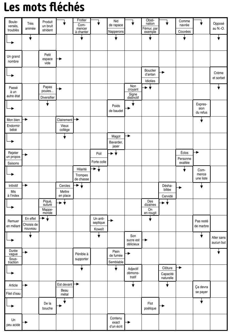 Les mots fléchés