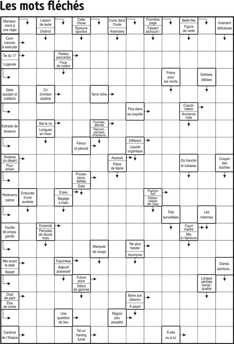 Les mots fléchés