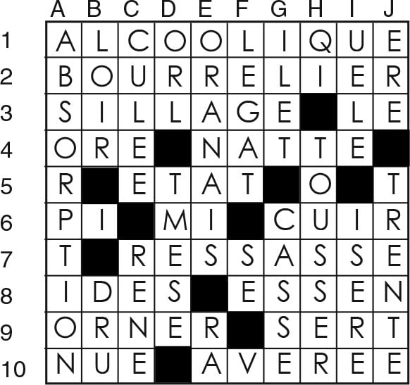 Solutions des mots croisés du précédent numéro
