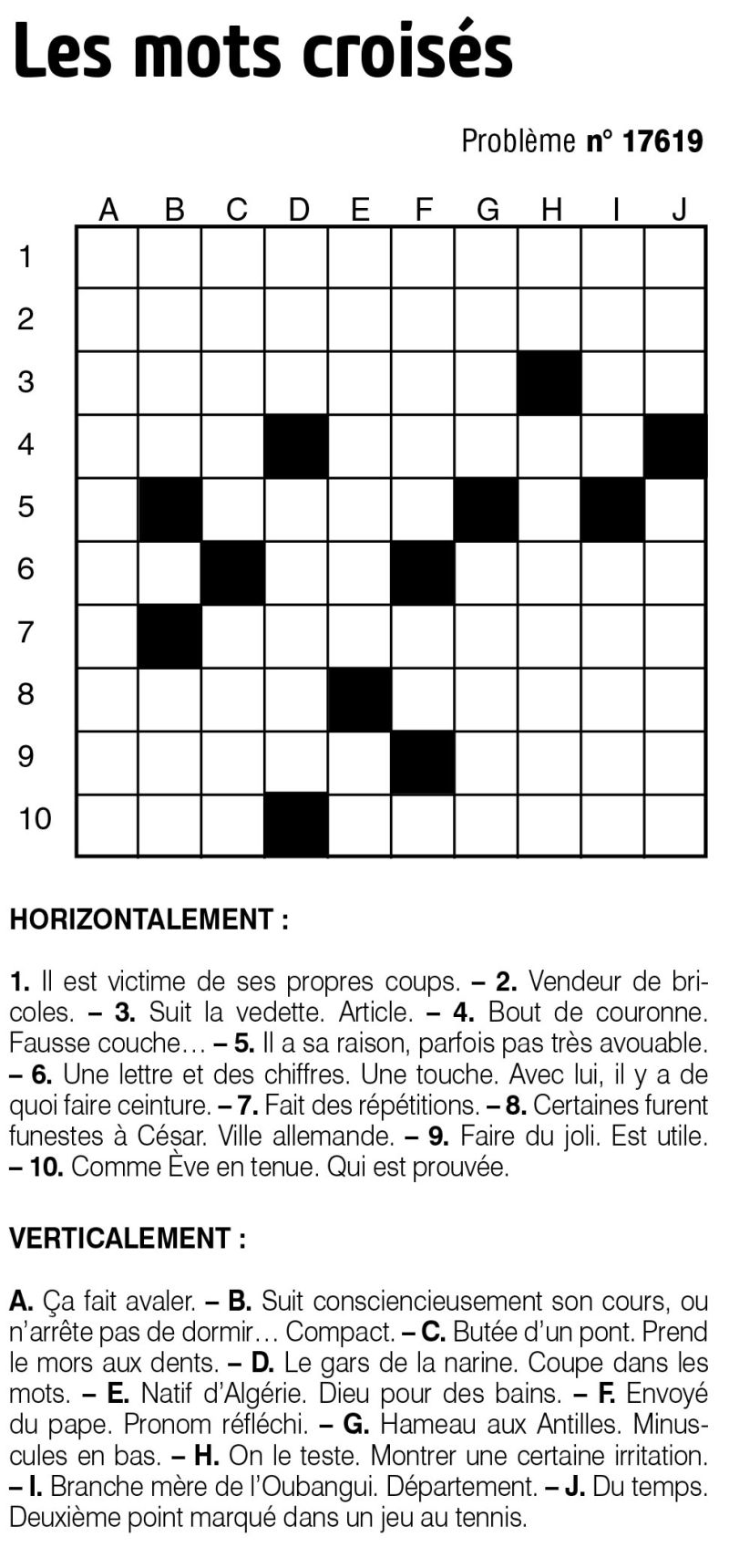 Les mots croisés