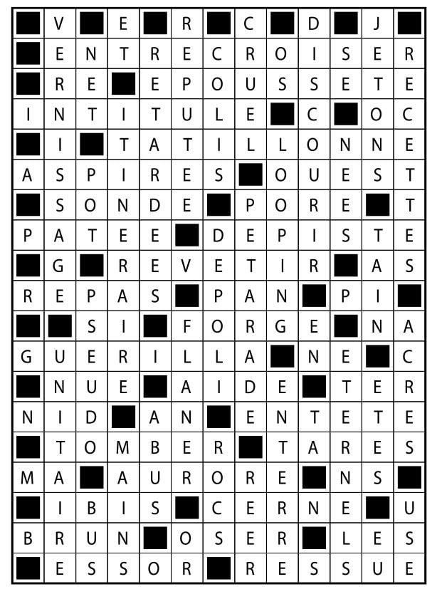 Solutions des mots fléchés du précédent numéro