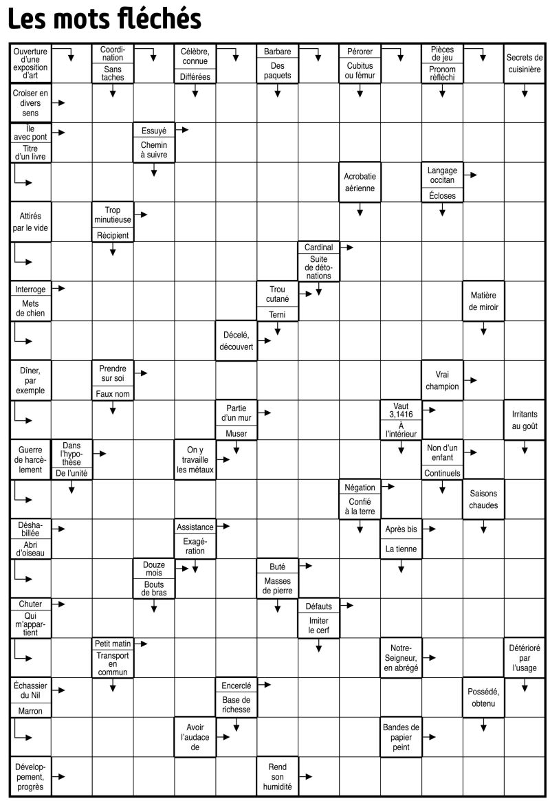 Les mots fléchés