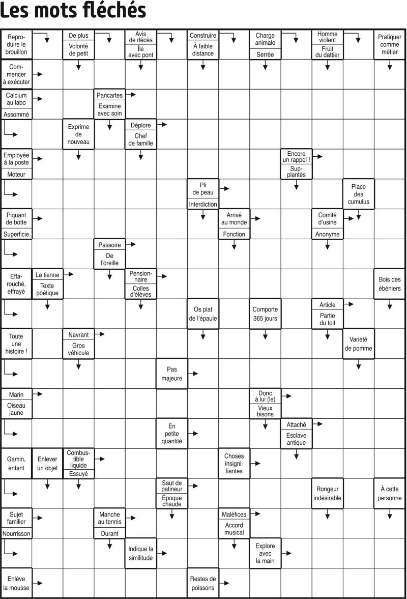 Les mots fléchés