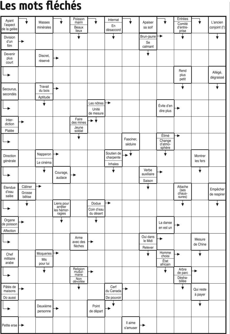 Les mots fléchés