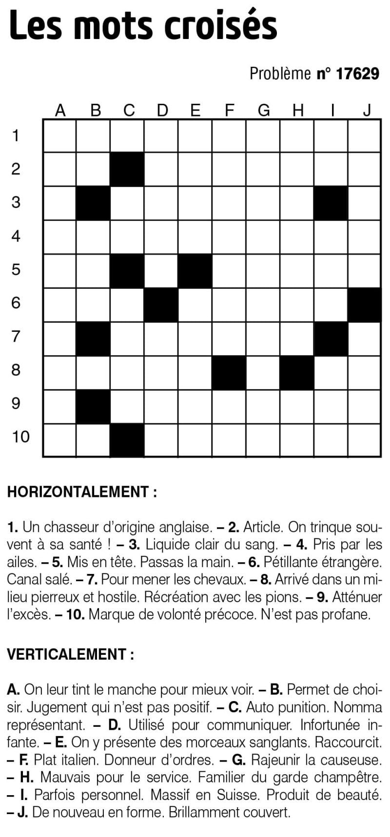 Les mots croisés