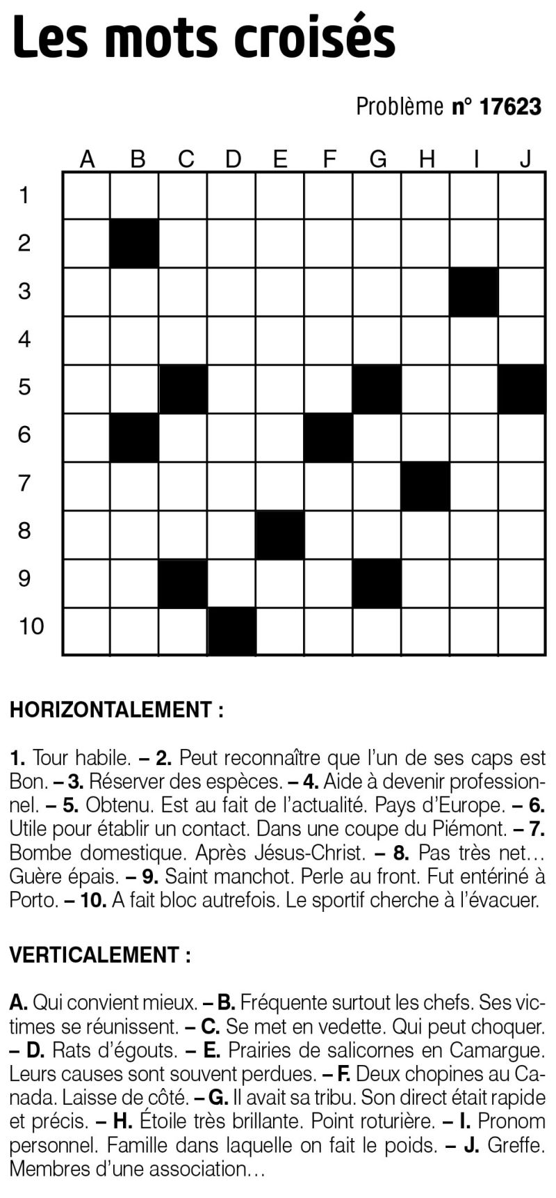 Les mots croisés