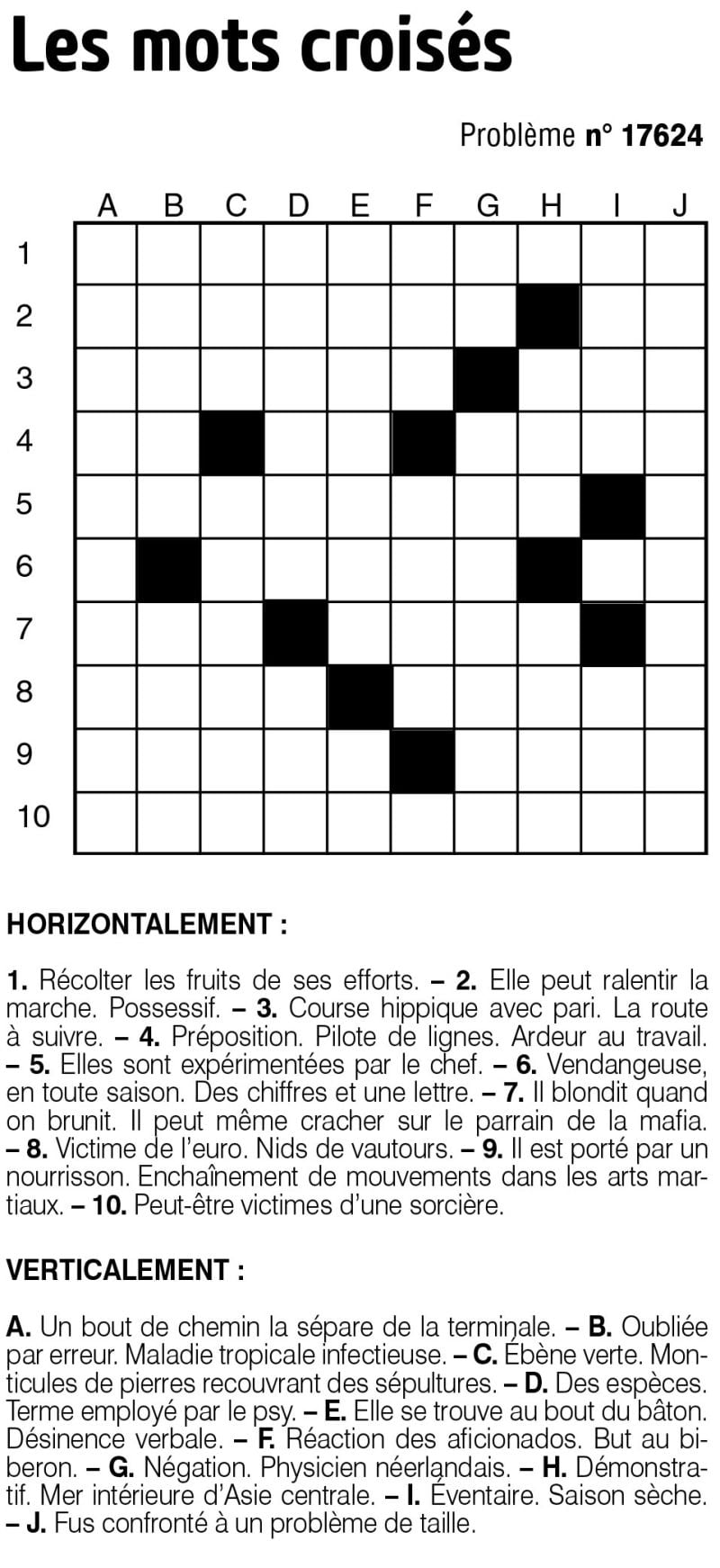 Les mots croisés