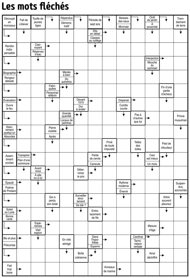 Les mots fléchés