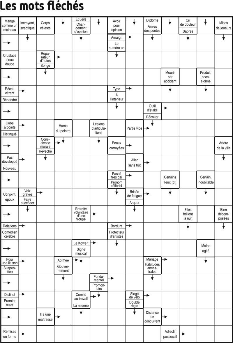 Les mots fléchés