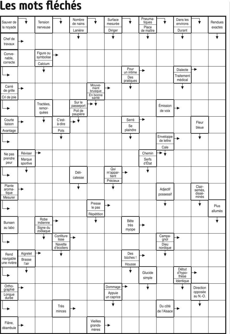 Les mots fléchés