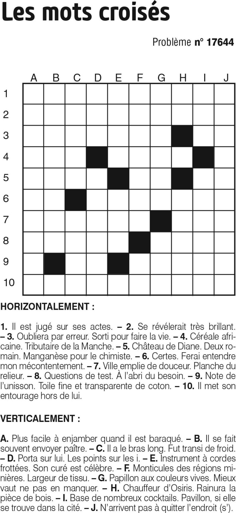 Les mots croisés