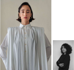 À Bethléem, Hind Hilal compose ses vêtements avec un regard d’architecte, attentive aux proportions et à la tenue des tissus naturels. Photo fournie par l'IMA