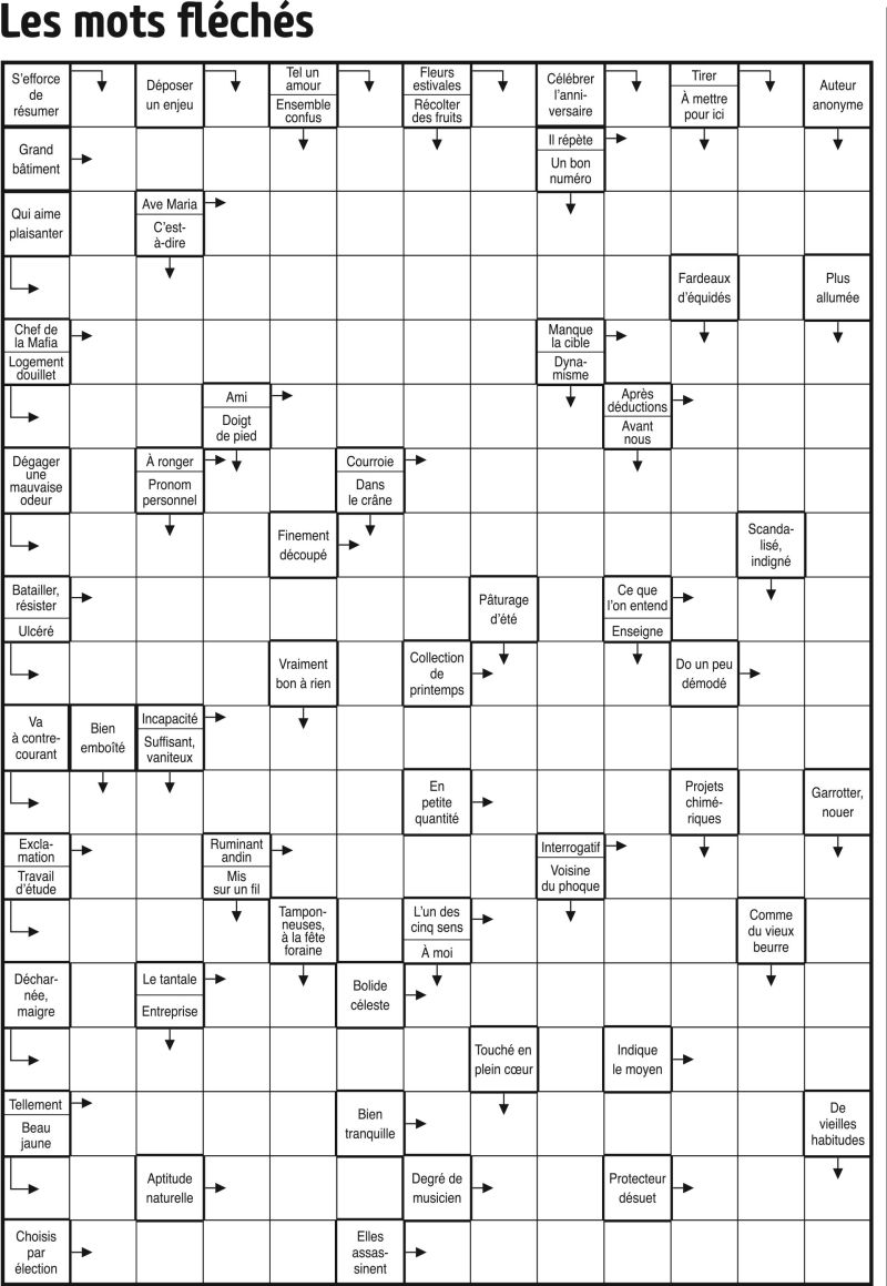 Les mots fléchés