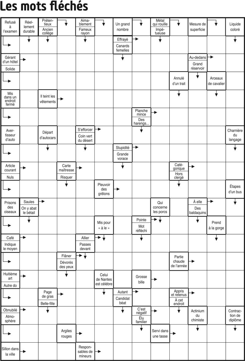 Les mots fléchés