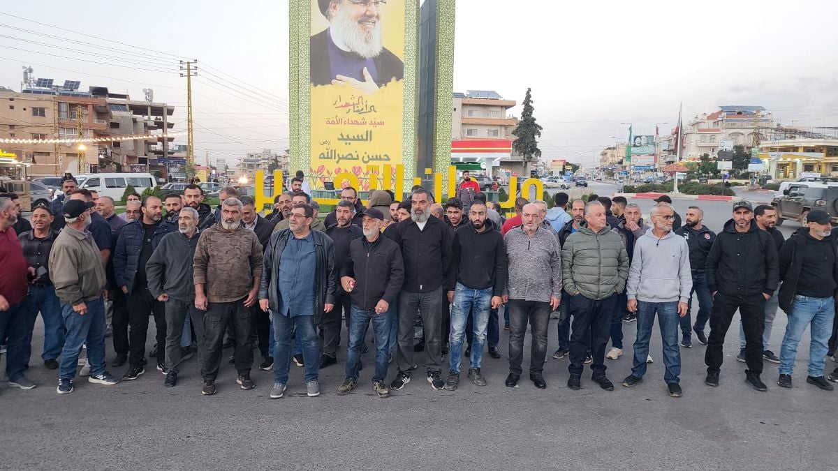 Protest in Baalbeck against surveillance cameras and Dahr al-Baidar truck inspections