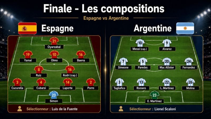Les compositions des deux équipes