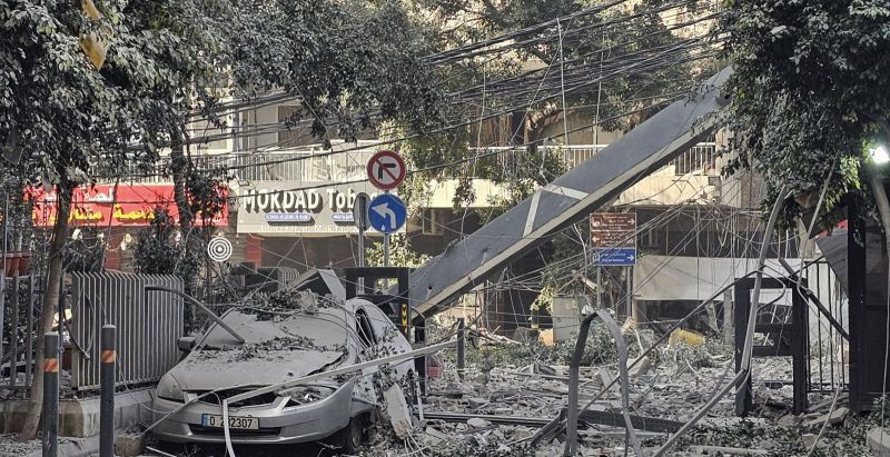 Aftermath of Israeli airstrike on Haret Hreik