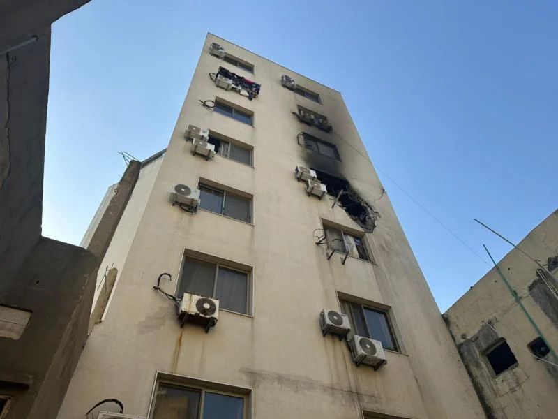 Aftermath of the strike on an apartment in Nabaa, north of Beirut